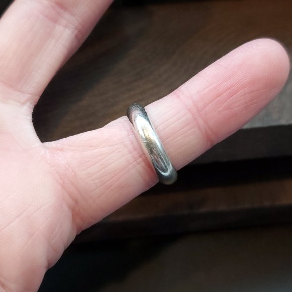 Size 4.25 925 Sterling Silver Dainty Plain Ring - Picture 2 of 5